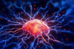Neural network . Neuron cells of human nervous system . Created by . photo