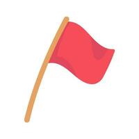 Red flag icon. Symbolic flags for defining tent sites for trekkers vector