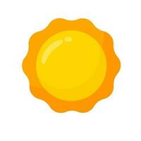 yellow sun icon Simple cartoon style design. The rays of the sun in summer vector