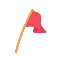 Red flag icon. Symbolic flags for defining tent sites for trekkers vector