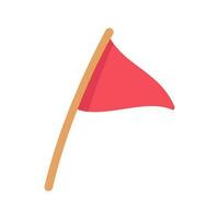 Red flag icon. Symbolic flags for defining tent sites for trekkers vector