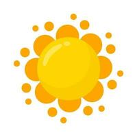 yellow sun icon Simple cartoon style design. The rays of the sun in summer vector