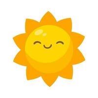 Cartoon sun with cute cartoon faces for children. vector