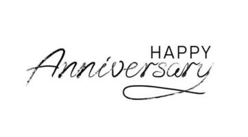 Happy anniversary brush hand lettering vector