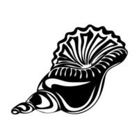 Silhouette of seashell . Shellfish. Marine dwellers. Concept of sea and ocean life vector