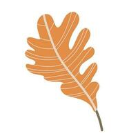 Simple Autumn oak leaf. Hand drawn element for autumn decorative design, halloween invitation, harvest or thanksgiving vector