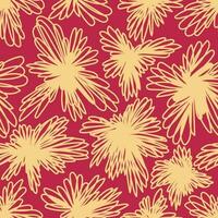 Floral seamless pattern in trendy viva magenta color. vector