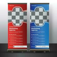 Corporate business roll up banner design template vector