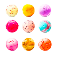 Ice Cream Ball Set Generative Ai png