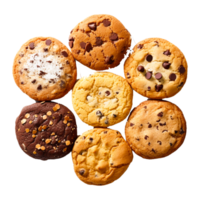 Brown cookies with chocolates Generative Ai png