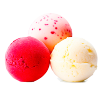 Three Flavors Ice Cream Scoops Generative Ai png