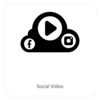 social video and digital icon concept vector
