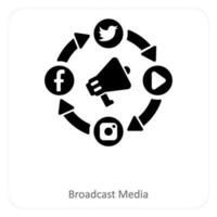 broadcast media and advertisement icon concept vector