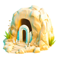 Stone Age Cave Generative Ai png