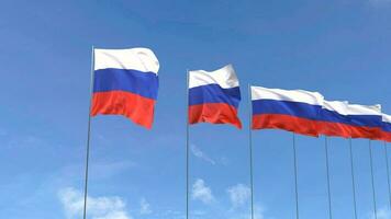 Rusia bandera en el azul cielo antecedentes video