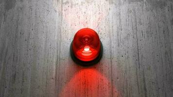 Red Emergency Siren Light Loop on concrete wall video