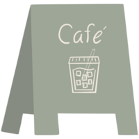 minimal Cafe sign png