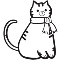 Cute cat outline png