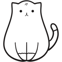 Cute cat outline png