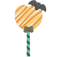 Halloween lollipop with ribbon png