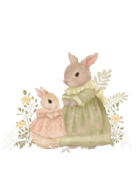 aquarelle ancien dessin de une mignonne lapin, aquarelle dessin animé carte postale, pastel Couleur png