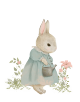 aquarelle ancien dessin de une mignonne lapin, aquarelle dessin animé carte postale, pastel Couleur png