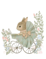 acuarela Clásico dibujo de un linda conejo, acuarela dibujos animados tarjeta postal, pastel color png