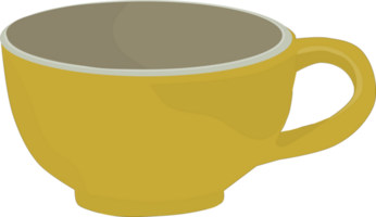 Yellow coffee cup. PNG illustration.