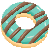 mignonne Chocolat menthe Donut dans pixel art png