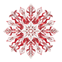 Cute Christmas Snowflake Clipart, Red, White, and Blue Watercolor Illustration Drawing, Adds Festive Flair to Holiday Designs, Ai generative png