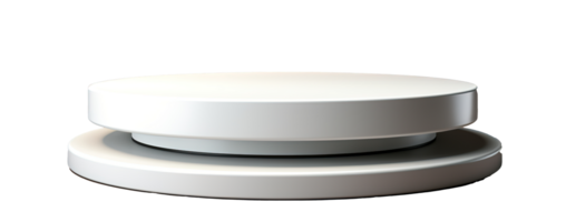 a front view of a white, empty podium stand for product placement with transparent background, serving as a blank podium stand mockup, png