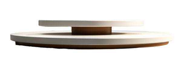 a front view of a white, empty podium stand for product placement with transparent background, serving as a blank podium stand mockup, Ai generative png