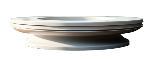 a front view of a white, empty podium stand for product placement with transparent background, serving as a blank podium stand mockup, png