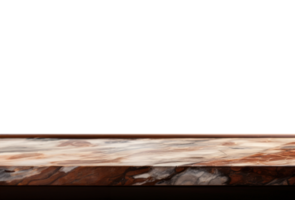 a front view of a Luxurious White and Gold Empty Marble Table for Product Placement on a transparent background, serving as a blank marble table mockup, png