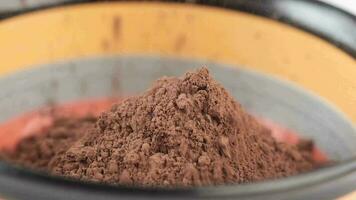 a bowl with chocolate powder video