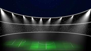 Football Tactic Board Animation With Stage Light On The Football Field. Soccer Tactics Field Animation, Game Plane Of A Foot Ball Team. Tactical Board Animation. Foot Field Animation With Spotlight An video
