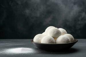 Delicious Mochi dark background with empty space for text photo