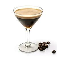 Ideal espresso martini cocktail isolated on white background photo