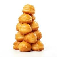 Delicious Croquembouche isolated on white background photo