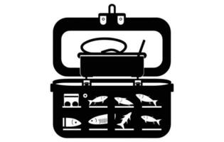 River Fising Tackle Vector icon, Fishing Tackle illustration, Trackle Silhouette