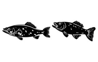 Codfish vector illustration, silhouette of fish Codfish,