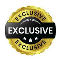 Glossy Exclusive Stamp, Exclusive Label, Exclusive Icon Vector Illustration With 3D Realistic Shiny Rubber Stamp