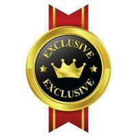 lustroso exclusivo estampilla, exclusivo etiqueta, exclusivo icono vector ilustración con 3d realista brillante caucho sello