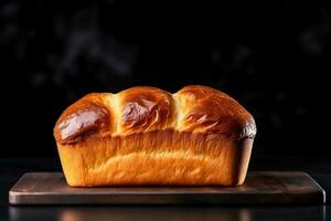 Delicious Brioche dark background with empty space for text photo