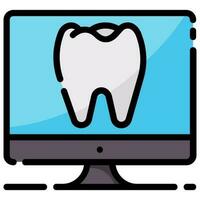 online dental vector filled outline icon