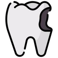 cavity tooth vector filled outline icon