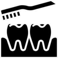 tooth brushing vector glyph icon