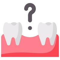 missing tooth vector flat icon