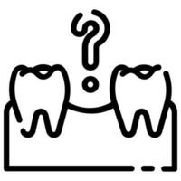 missing tooth vector outline icon