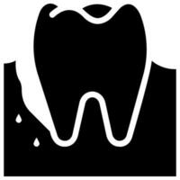 periodontitis vector glifo icono
